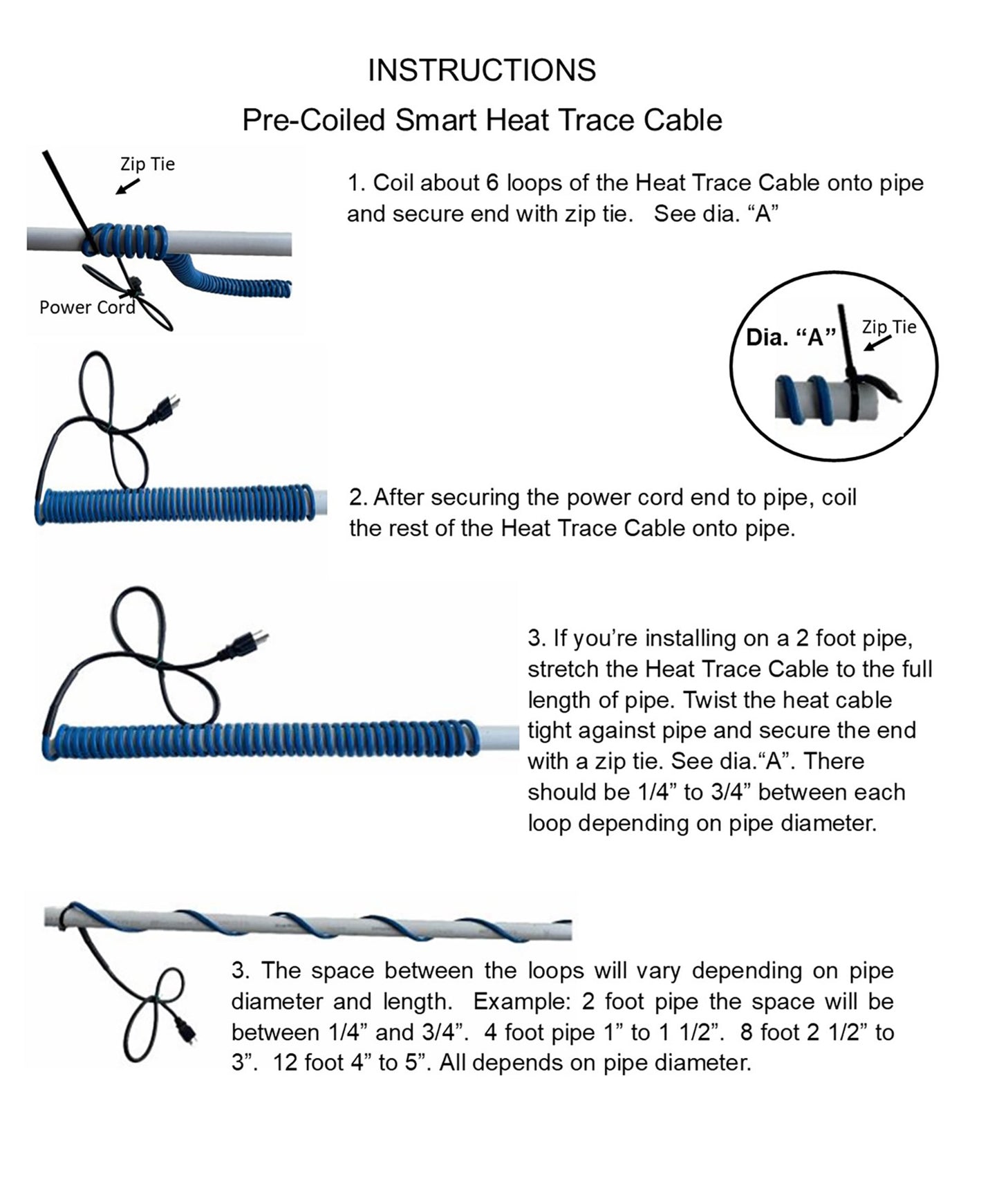 Pre-Coiled Smart Heat Trace Cable